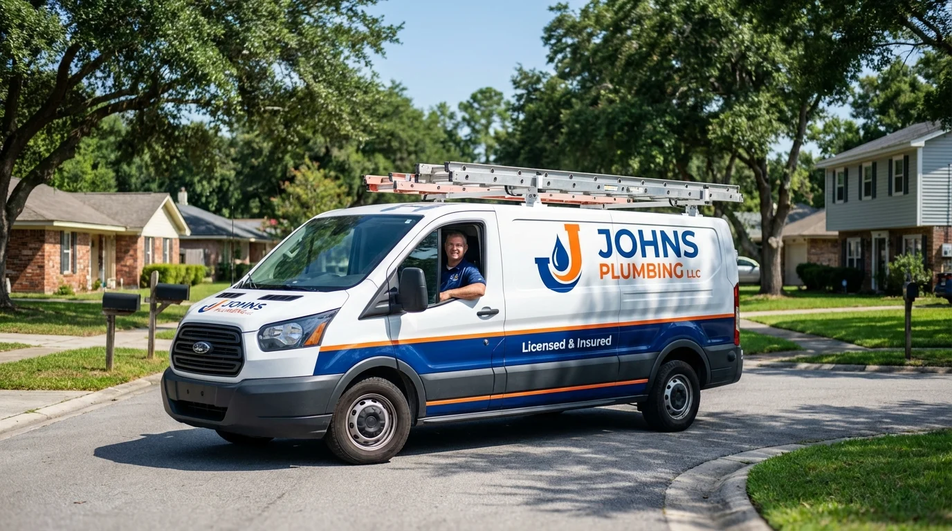 Johns Plumbing LLC service van in Clinton, MT